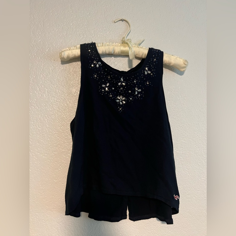 True Y2K Hollister top bejeweled with slight high low front